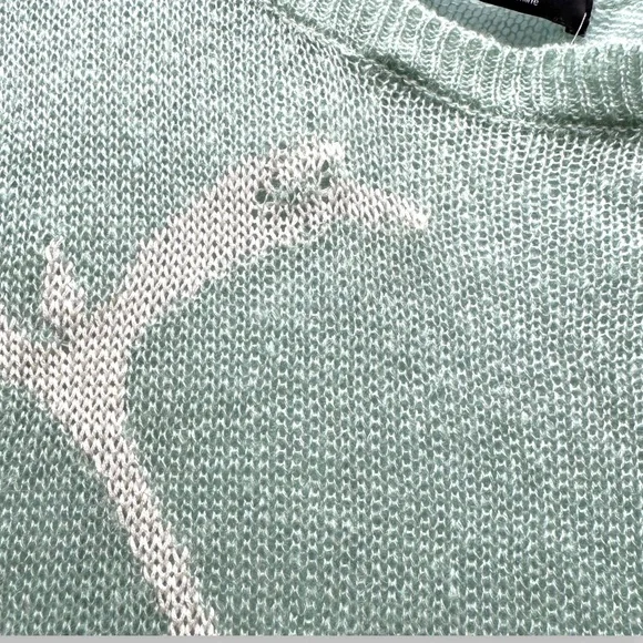 ROMWE mint distressed deer sweater sheer knit long sleeve - Picture 7 of 9